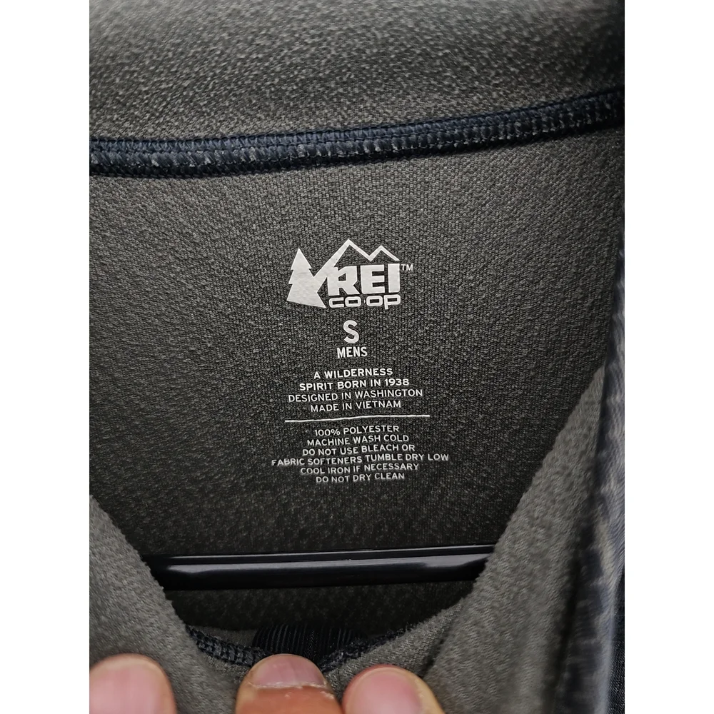 REI Co-op Men's Charcoal Grey 1/4 Zip Technical Pullover